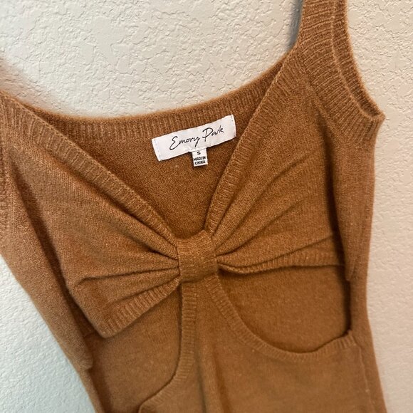 Emory Park Brown Mini Cutout Dress - Size Small - Picture 2 of 4